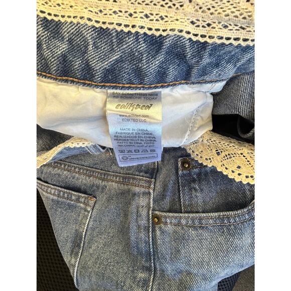 Edikted Karlie XL Lace Trim Jeans NWT High Rise 32 Inseam Y2K Style Women’s - Picture 9 of 9